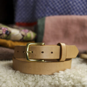 Slim Leather Belt Natural