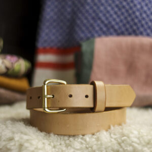 Natural Slim Leather Belt