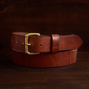 brown leather belt