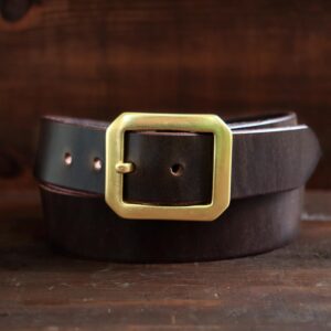 No. 6 Dark Brown Garrison Leather Belt