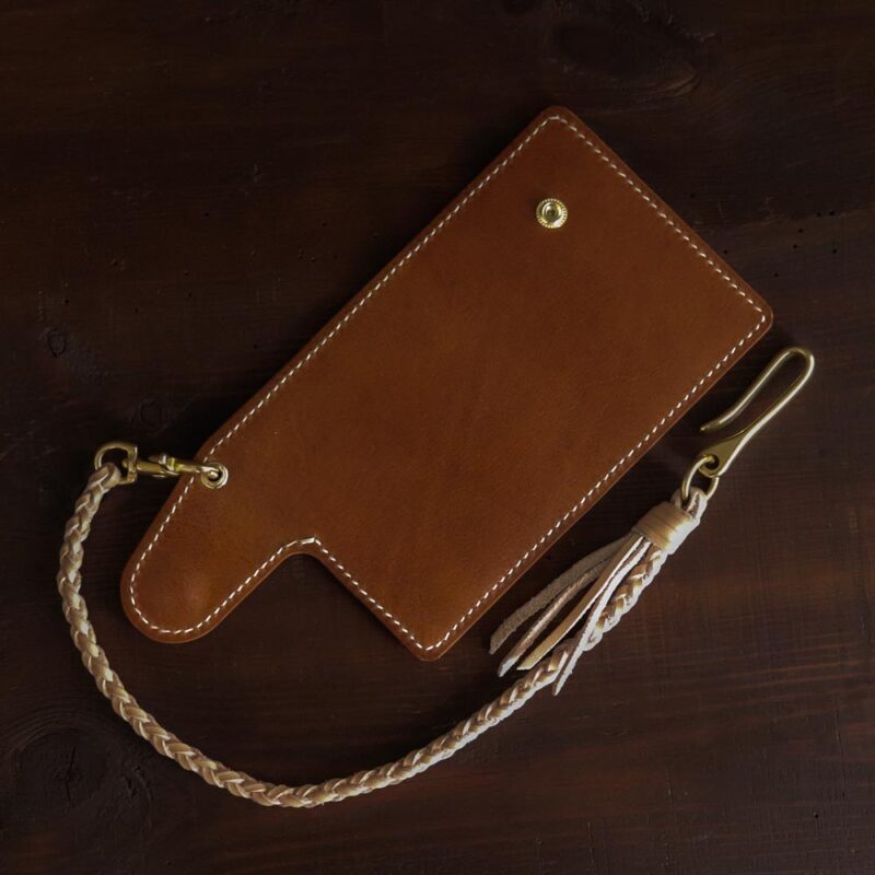 Leather Biker Wallet Brown Back