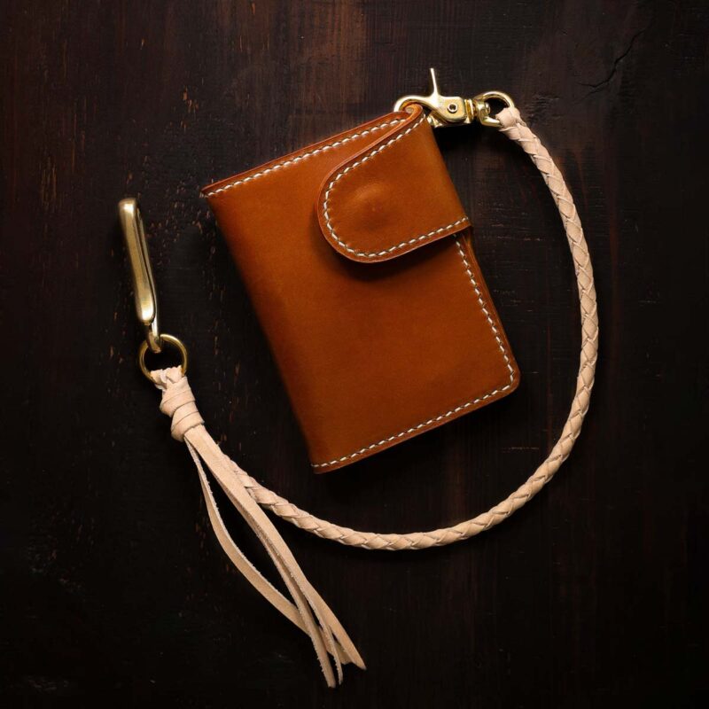 Leather biker wallet brown